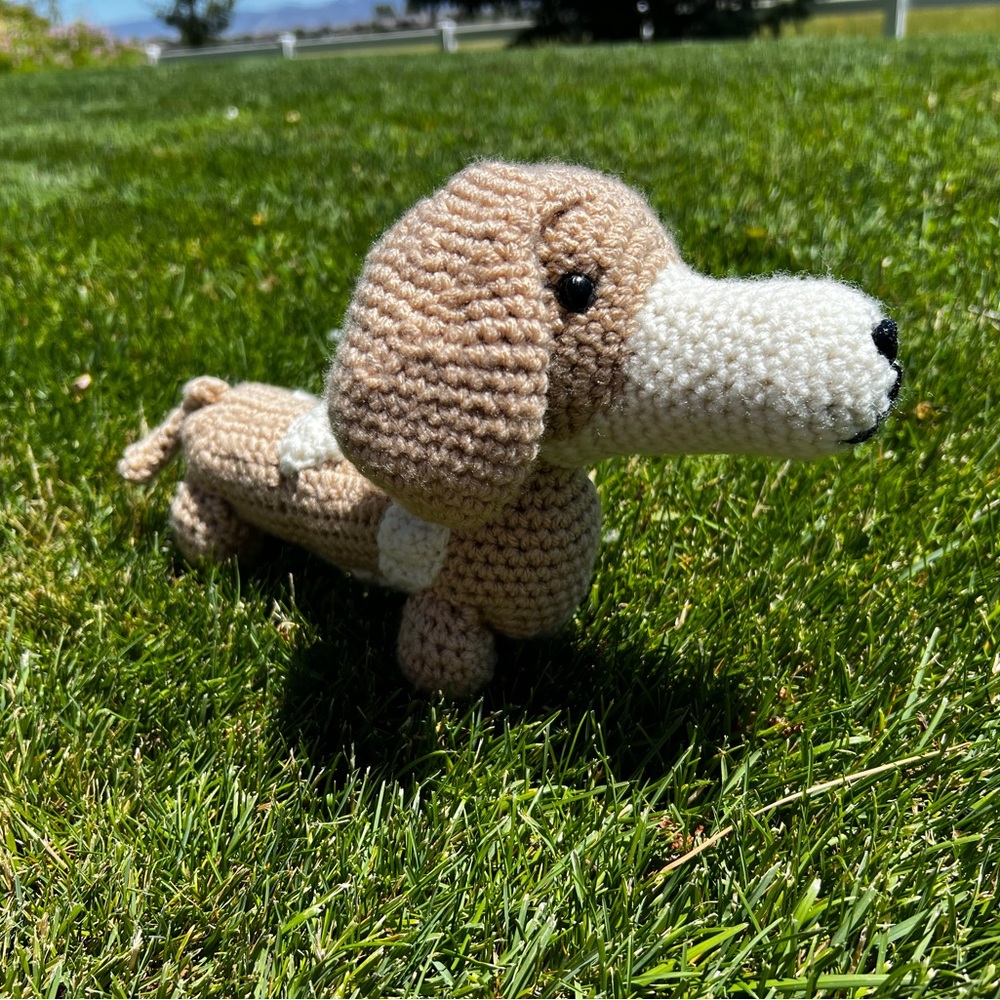 Hand Crocheted Mr. Weenie the Dachshund Stuffed Animal Plushie! - Picture 13 of 14